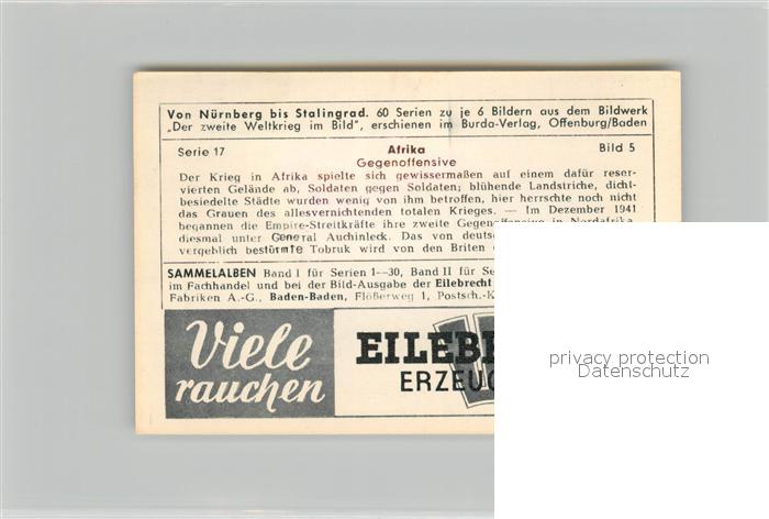 73578899 Militaria Deutschland WK2 Von N?rnberg bis Stalingrad Afrika Gegenoffen