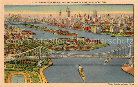 73590663 New York City Triborough Bridge Midtown Skyline