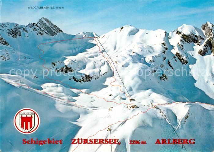 73587476 Zuers Arlberg Fliegeraufnahme Schigebiet Zuersersee