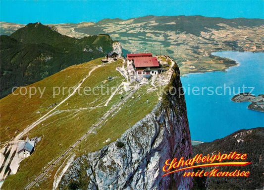 73587518 Schafberg Salzkammergut Fliegeraufnahme mit Berghotel Bergbahnhof und M