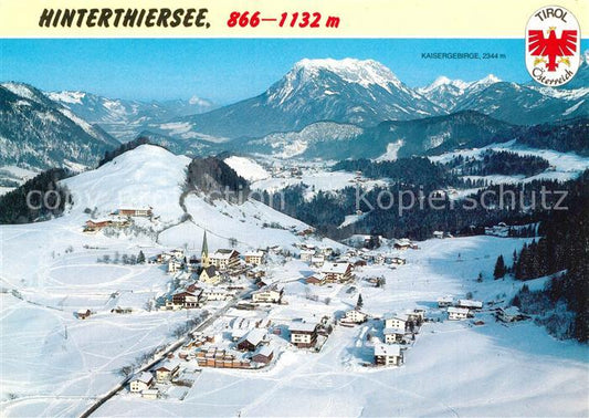 73587531 Hinterthiersee Fliegeraufnahme mit Schattberglift und Kaisergebirge