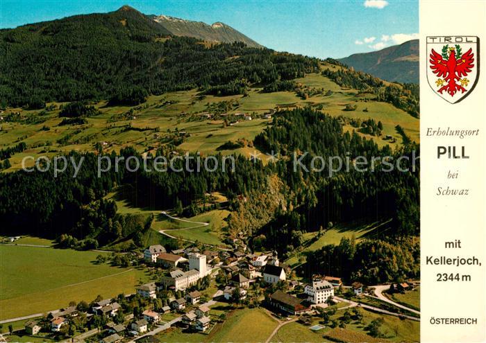 73588384 Pill Tirol Fliegeraufnahme mit Pillberg und Kellerjoch