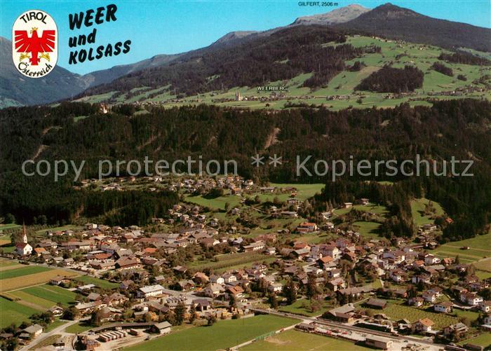 73588390 Weer Tirol mit Kolsass Fliegeraufnahme