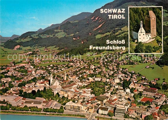 73588403 Schwaz Tirol Fliegeraufnahme mit Schloss Freundsberg