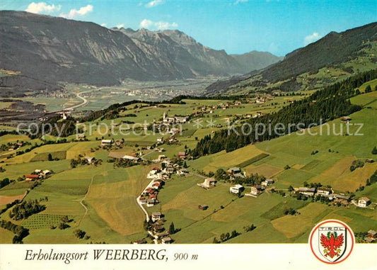 73588406 Weerberg Fliegeraufnahme mit St Peter und Paul Kirche Inntal Schwaz und