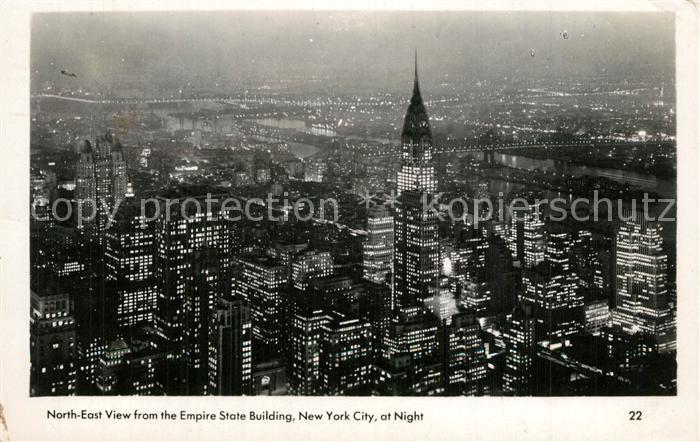 73588801 New York City North east view from the Empire State Building at night