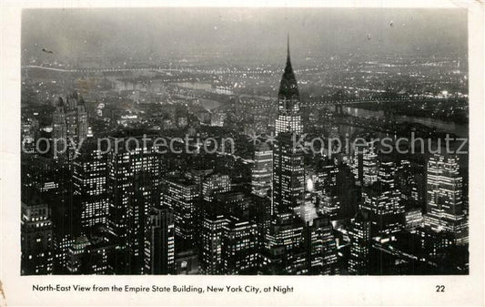 73588801 New York City North east view from the Empire State Building at night