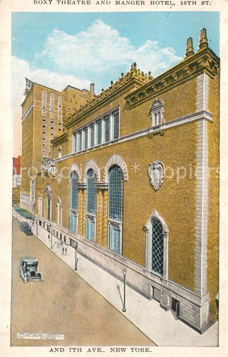 73588804 New York City Roxy Theatre and Manger Hotel Illustration