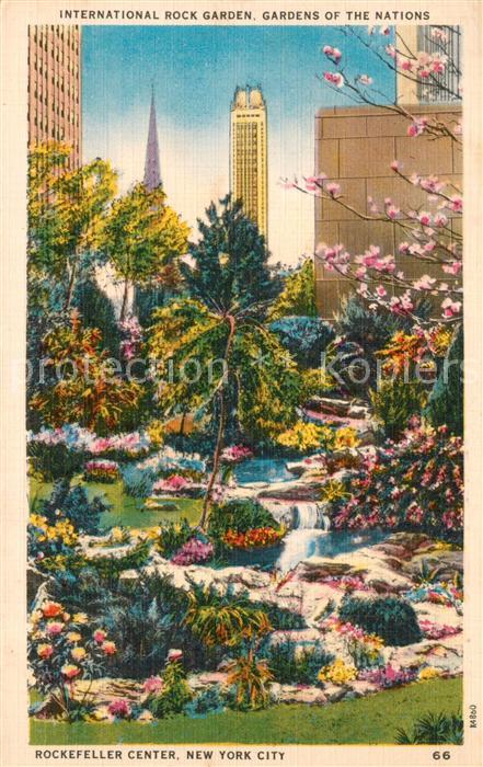 73588810 New York City Rockefeller Center Garden Illustration