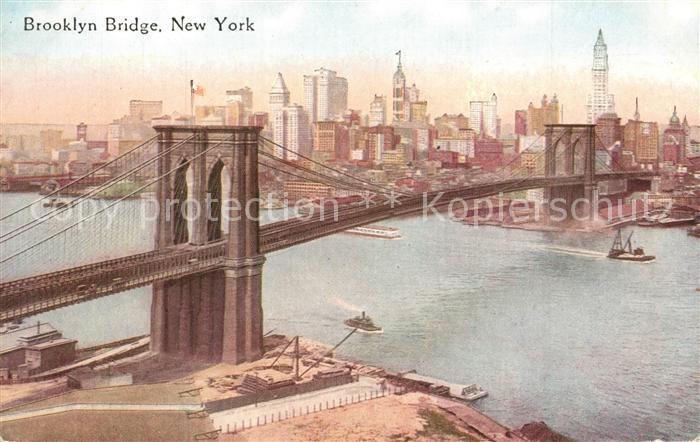 73588828 New York City Brooklyn Bridge Illustration