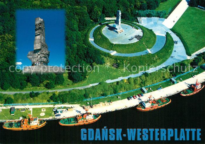 73589274 Gdansk Westerplatte Denkmal Fliegeraufnahme