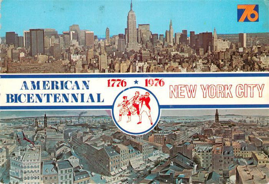 73590455 New York City Panorama Downtown Empire State bottom hand-coloured pictu