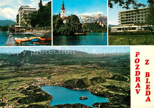 73592767 Bled Fliegeraufnahme Kirche Hotelanlagen