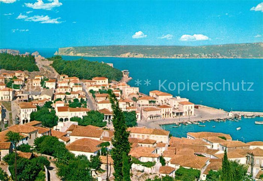 73596555 Pylos Pilos Greece Fliegeraufnahme mit Hafen