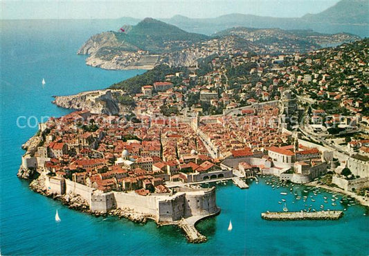 73597170 Dubrovnik Ragusa Altstadt Festung Hafen Fliegeraufnahme