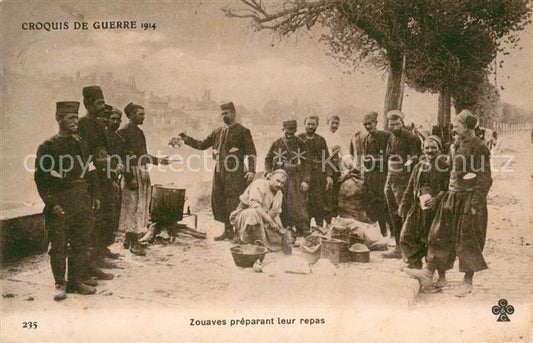 73617309 Militaria Frankreich Zouaves preparant leur Repas