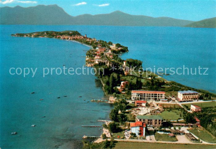 73636032 Sirmione Lago di Garda Halbinsel Gardasee Fliegeraufnahme