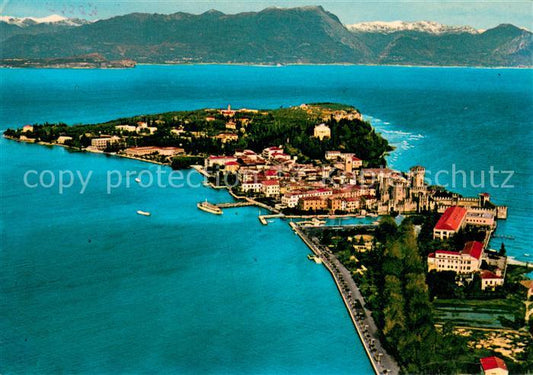 73636068 Sirmione Lago di Garda Halbinsel Gardasee Alpen Fliegeraufnahme