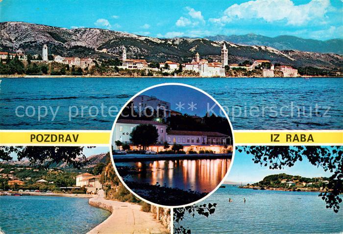 73637262 Rab Croatia Ansicht vom Meer aus Kuestenpanorama Uferpartie Nachtaufnah