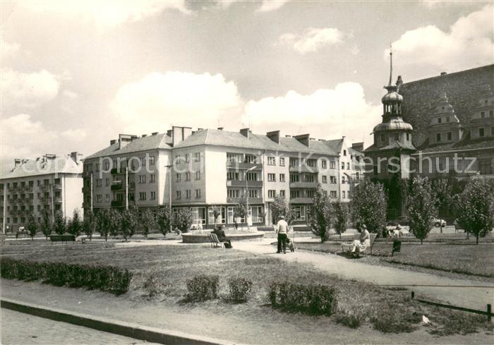 73637905 Brzeg Brieg Schlesien Rynek z prawej fragment ratusza