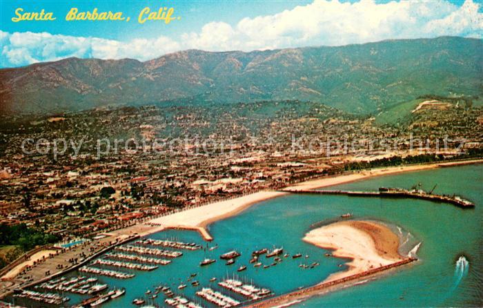 73646770 Santa Barbara California Air view of the harbor and city