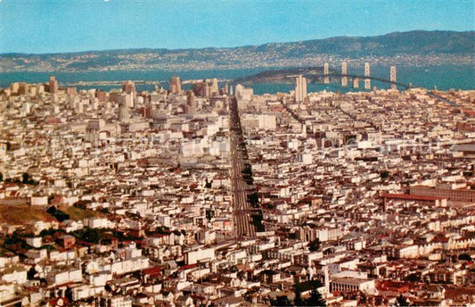 73646831 San Francisco California Air view with Oakland Bay Bridge