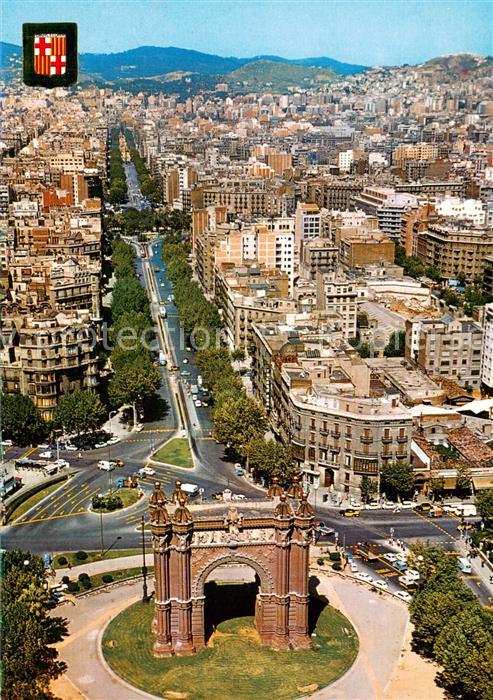 73655853 Barcelona Cataluna Arco del Triunfo y Paseo San Juan vista aérea