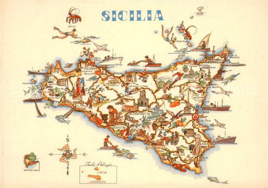 73656030 Sicilia Landkarte der Insel