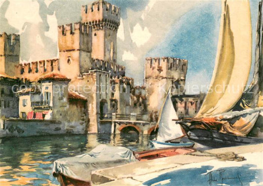 73680760 Sirmione Lago di Garda Il Castello Kuenstlerkarte