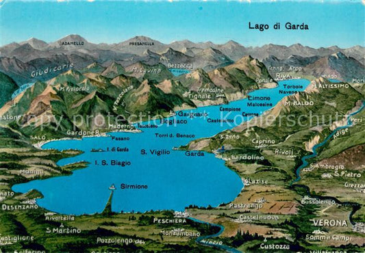 73678394 Lago di Garda Gardasee um Umgebung Alpenpanorama aus der Vogelperspekti