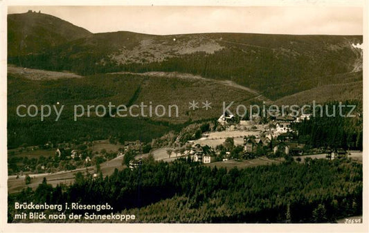 73679176 Brueckenberg Riesengebirge Panorama Blick nach der Schneekoppe