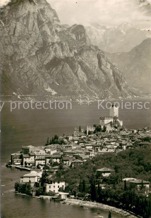 73680389 Malcesine Lago di Garda Panorama Ort am Gardasee Alpen Fliegeraufnahme