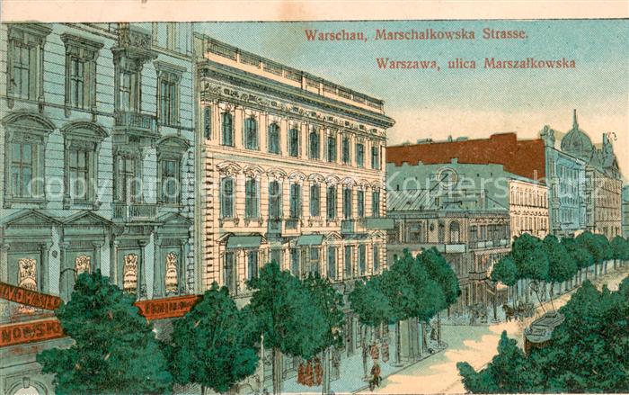 73680687 Warszawa Ulica Marszalkowska Street Lithograph