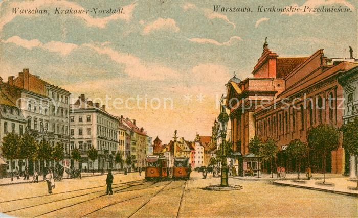 73680689 Warszawa Krakowskie Przedmiescie Krakauer Vorstadt Lithographie