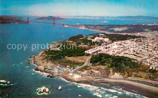 73681873 San Francisco California Golden Gate Bridge Air view