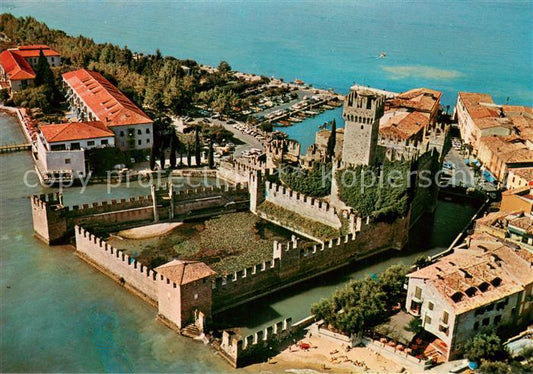 73682178 Sirmione Lago di Garda Castello Scaligero Fliegeraufnahme