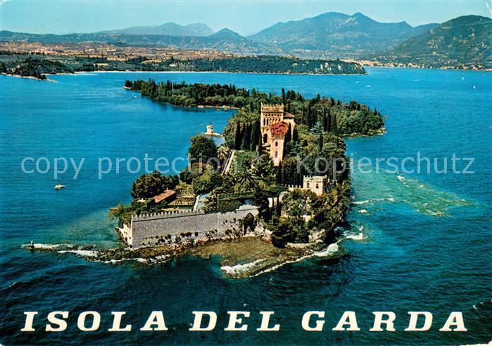 73684474 Lago di Garda Isola del Garda Villa Borghese veduta aerea