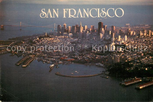 73683738 San Francisco California with Fisherman's Wharf in foregroud aerial vie