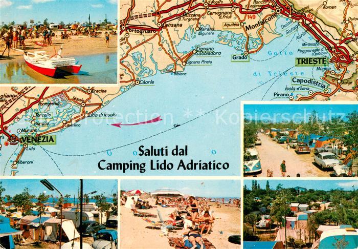 73686309 Cavallino Venezia Camping Lido Adriatico Badestrand Strassenkarte