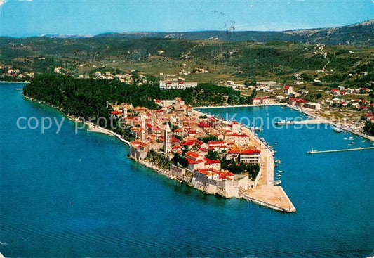 73686456 Rab Croatia Halbinsel Hafen Fliegeraufnahme