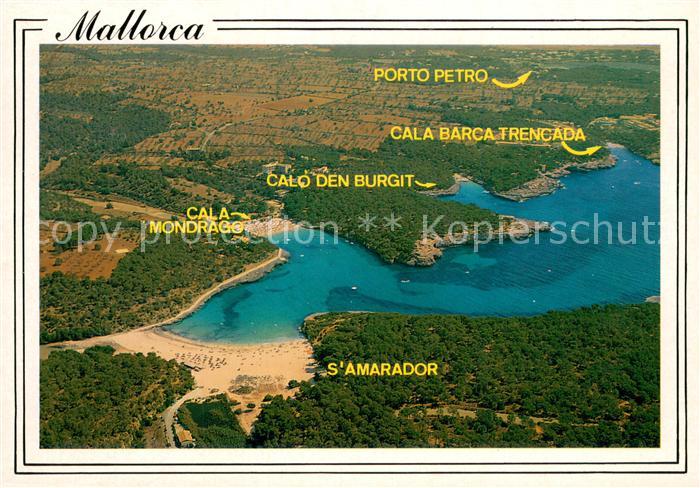 73694871 Mallorca Fliegeraufnahme S´Amarador Cala Mondrago Straende