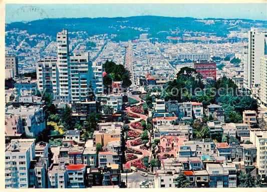 73705960 San Francisco California Lombard Street aerial view