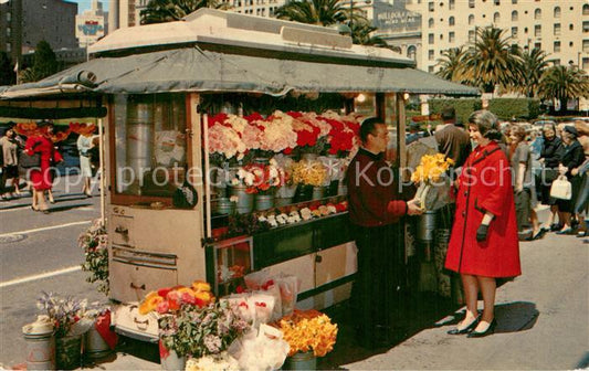 73712801 San Francisco California Street Flower Vendors