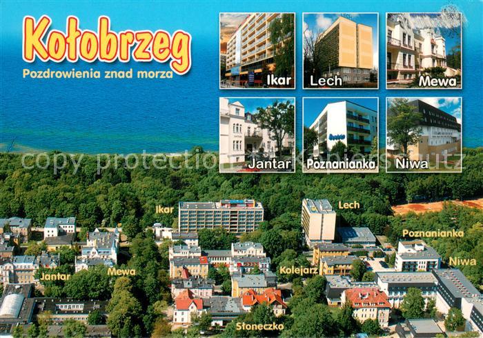 73714885 Kolobrzeg Kolberg Ostseebad Fliegeraufnahme Hotels Ikar Lech Mewa Janta