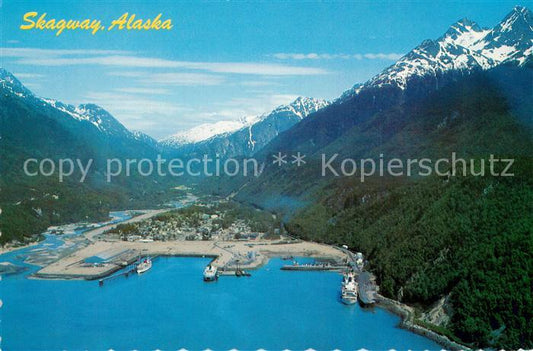 73716090 Skagway Alaska Aerial view Alaska State Ferries and the Whitehorse and