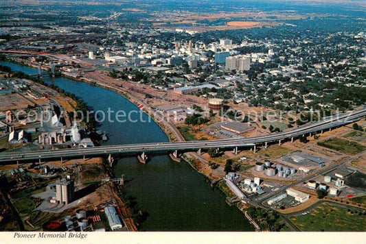 73716371 Sacramento California Pioneer Memorial Bridge Air view