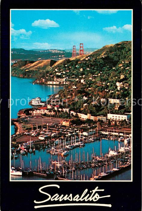 73717425 Sausalito California Aerial view with its marina and the Golden Gate Br