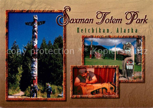 73716901 Ketchikan Alaska Saxmon Totem Park Totem carver J. Darald DeWitt at wor