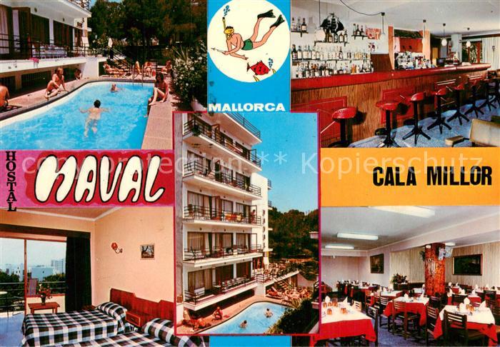 73721138 Cala Millor Mallorca Hostal Maval Pool Zimmer Bar Gastraum