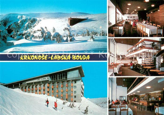 73731571 Riesengebirge Krkonose Karkonosze Labska bouda Bergbaude Winterpanorama